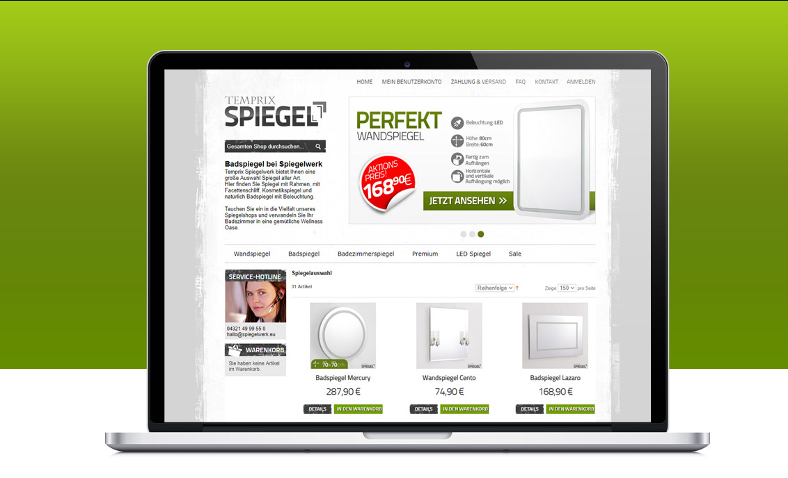 Online shop - Spiegelwerk - Magento